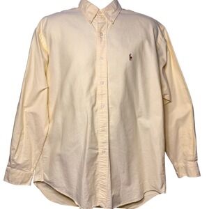 Polo Ralph Lauren Blake Mens Large Yellow Cotton Oxford Button Down Shirt L